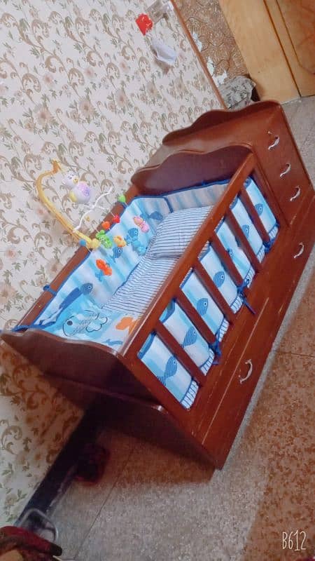 Baby Bed, Baby Cot, Large Wooden Sheet, Baby Cot With Side Cupboard, 2