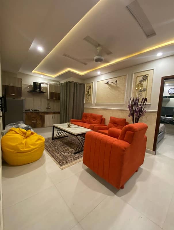 1 Bedroom VIP Full furnish flat per day available in Bahria town Lahore 9