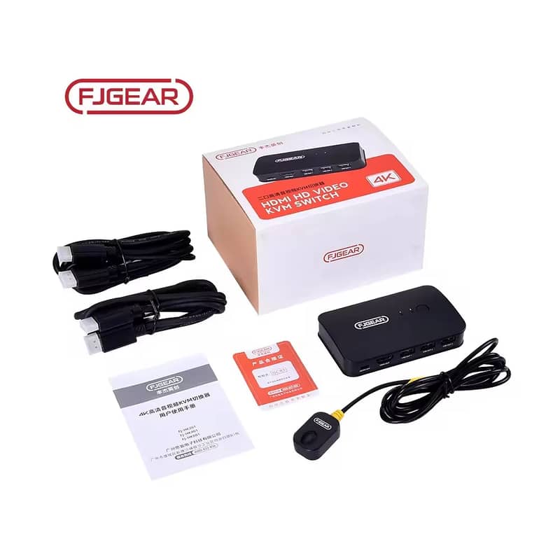 FJGEAR Black Switch Hd Video Switch Hdmi Kvm Sd+usb+ USB HDMI OUTPUT 2