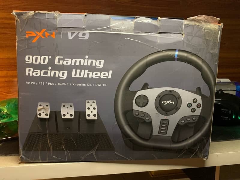 px9 v9 gaming steering racing wheel 900 degrees 4