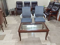 Two fancy imported chairs along with Sheesham/Glass table 2X4 ft.