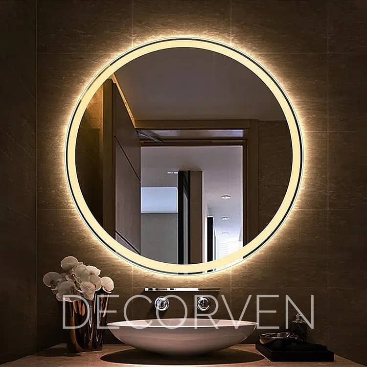 Led Mirror, Mirror, Decor, Round Led Mirror, Make Up Mirror 1