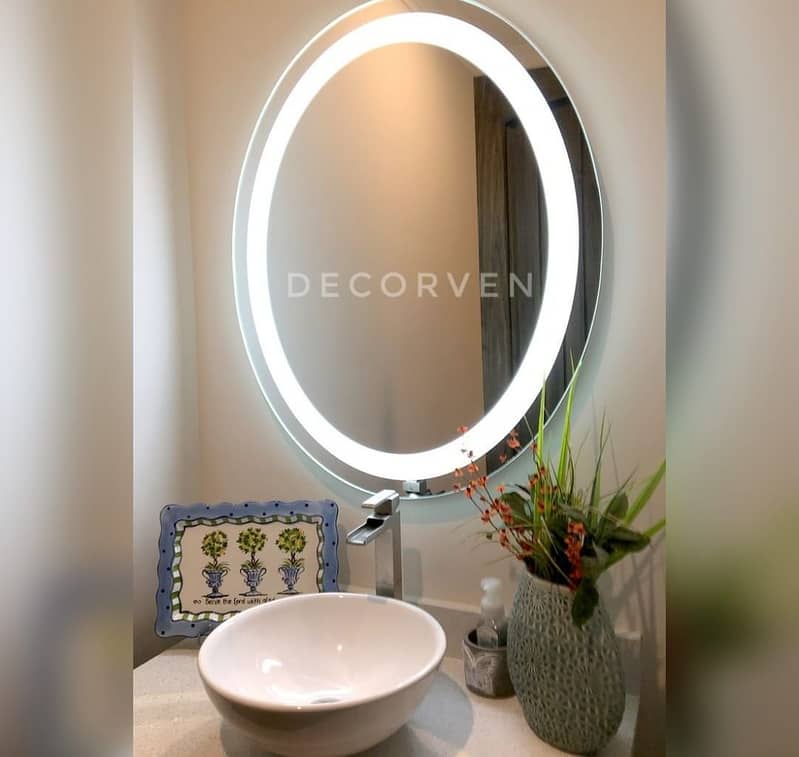 Led Mirror, Mirror, Decor, Round Led Mirror, Make Up Mirror 8