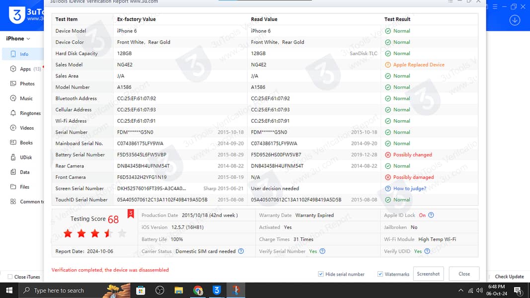 iPhone 6 PTA Approved 128GB Exchange with Laptop 6