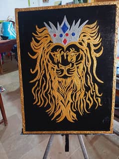 lion king gold painting