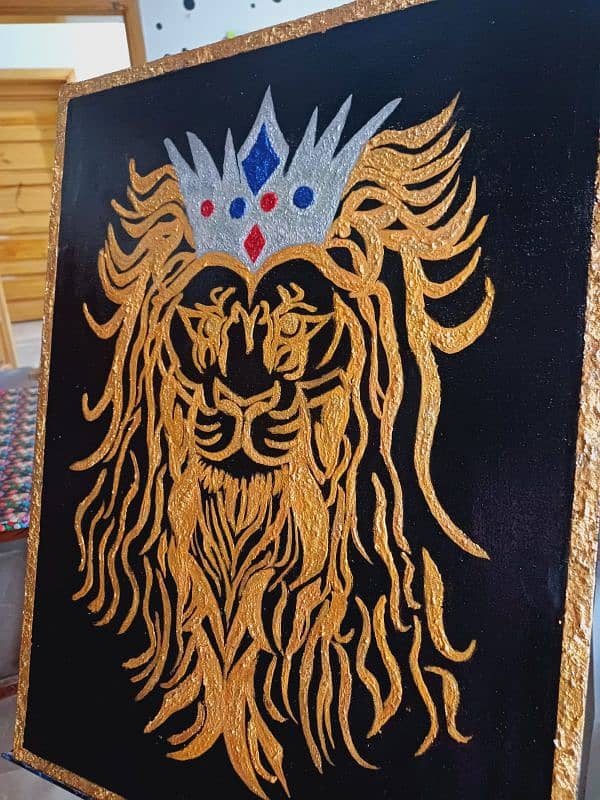 lion king gold painting 4