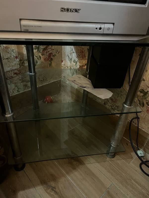 sony tv with glass table 3