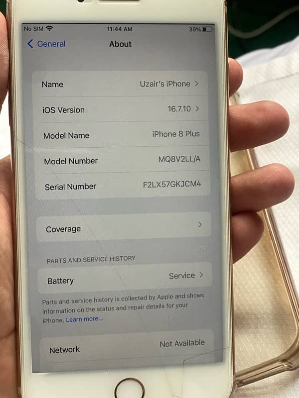 iPhone 8 Plus Golden Colour 10/10 condition water pack 4