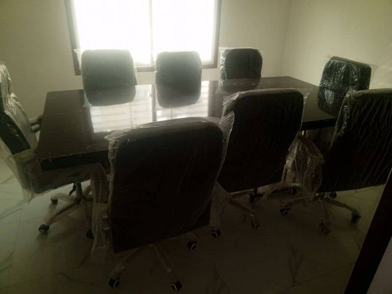 New office table, chairs, files cabinet, reception table, meeting tabl 8