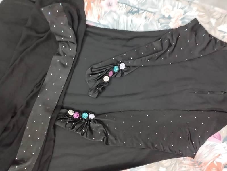 Imported Abaya / Burqa with shehla, scarf. . jersey sleeves only 3500 2