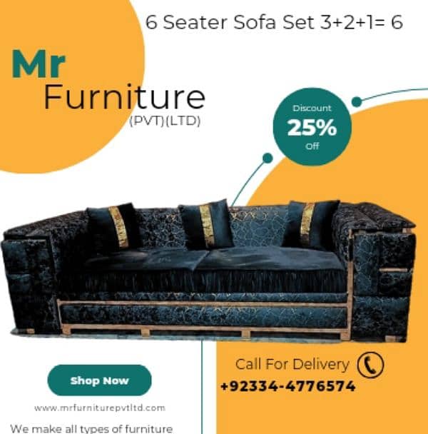 Sofa Set/ 6-Seater Sofa Set / Luxury Sofa Set wooden Sofa [Molty Foam] 12