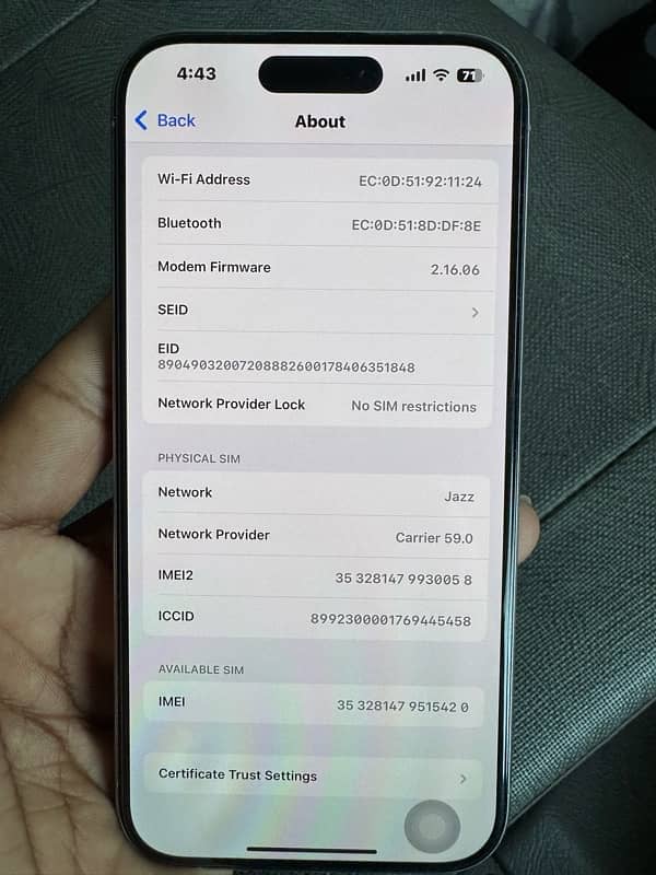 iPhone 15 pro 256GB Factory unlock 2