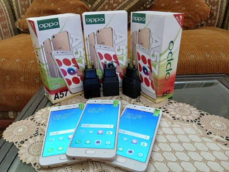 OPPO A57 WITH BOX AND CHARGER. PTA LIFETIME. 4/64.10/10 NEW condition 3