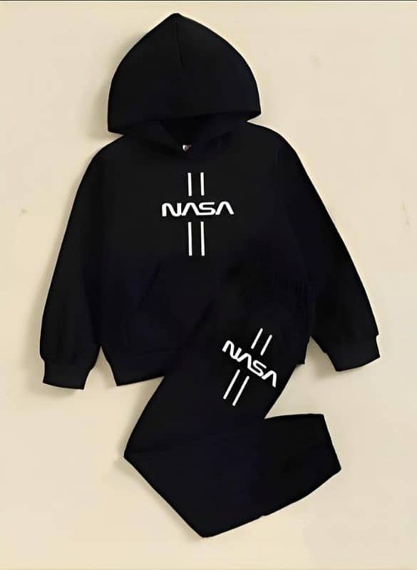 Fleece Printed hoodie Kids Suits 2