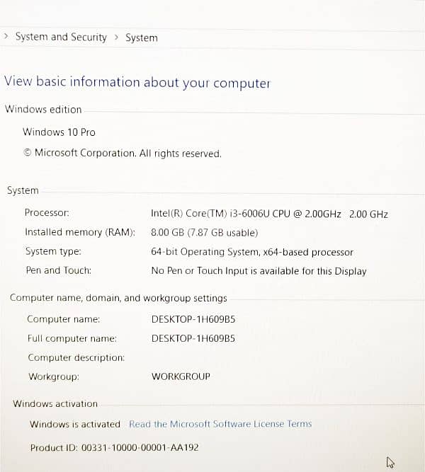 Lenovo Core i3-6th GEN 256GB SSD RAM 8GB Speaker Not Working 1080p LED 13