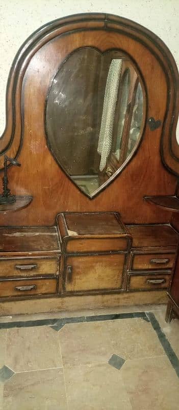 wooden bed dressing table and showcase for sale 5