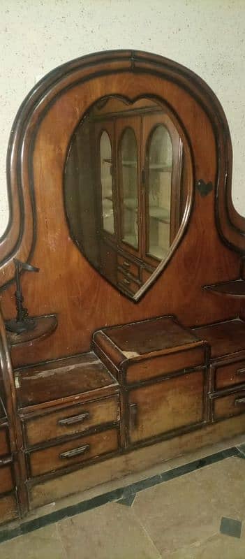 wooden bed dressing table and showcase for sale 10