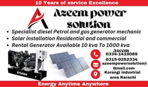 10kw/1000kw Generator Technician available