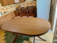 wooden dinning table with 6 chairs