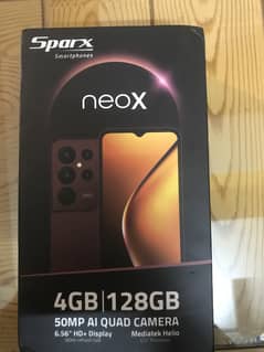 Sparx neo x, 4/128 gb, 50 mp ai quad camera.