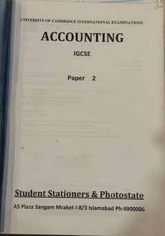 Accounting Igcse past paper 2