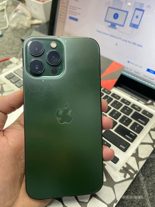 iPhone 13 Pro Max  jv 128 gb green colour water pack price 135k 1