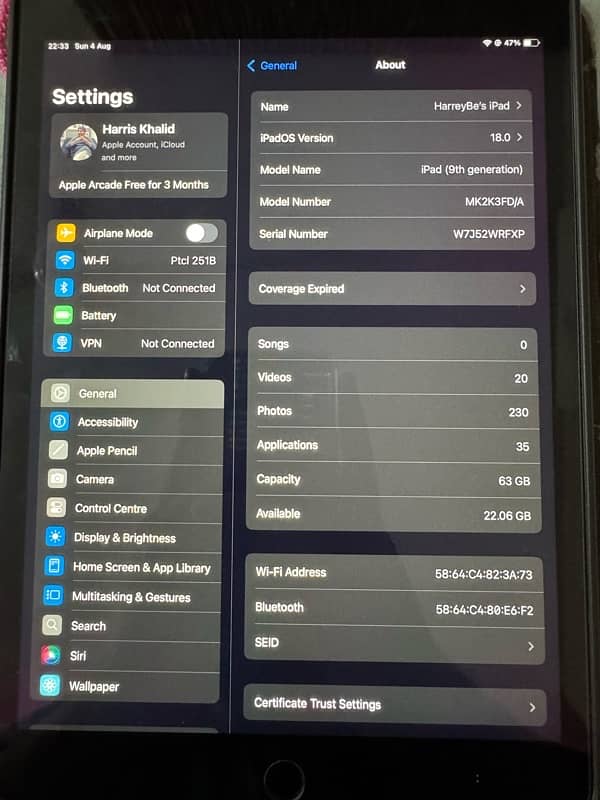 Apple iPad 10.2 2021 64GB iOS 18 1