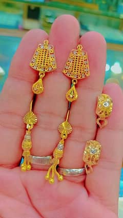 gold tops earrings ring bale