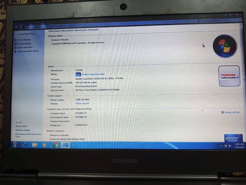 Toshiba i5 Generation 10/10 1