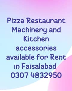 Pizza Restaurant Machinery for Rent