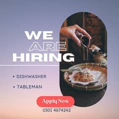 Dishwasher || Restaurant Staff || Urgent Hiring