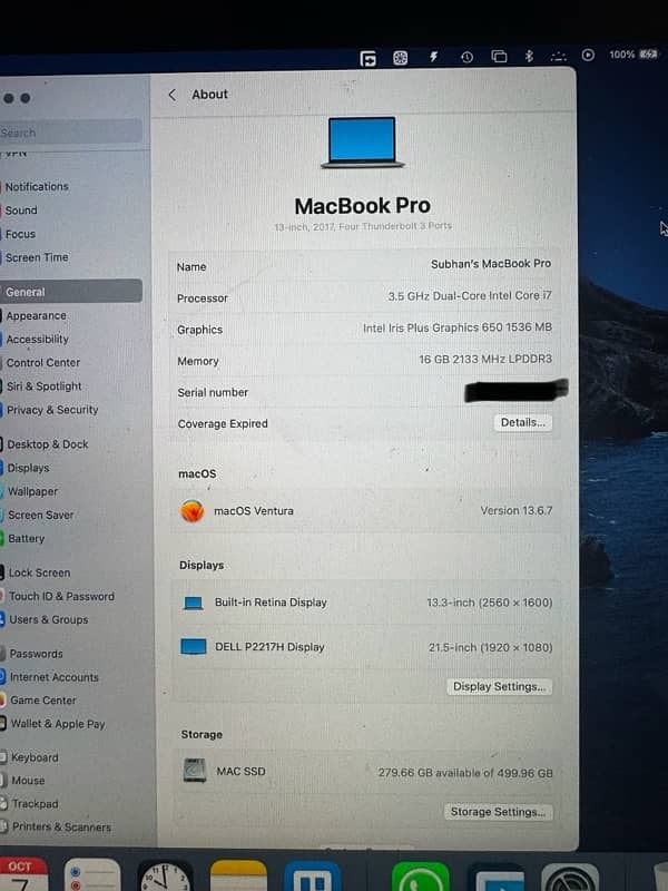 Macbook Pro 13-2017 16gb-512gb i-7 3.5 GHz 1