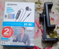 BOYA M1 MICROPHONE  100 PERCENT ORIGINAL WITH TRIPOD PHONE HOLDER