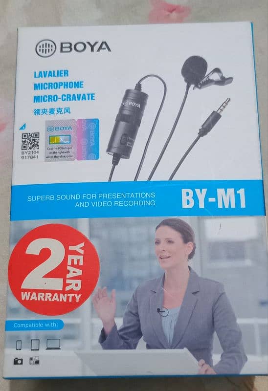 BOYA M1 MICROPHONE  100 PERCENT ORIGINAL WITH TRIPOD PHONE HOLDER 3