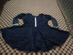 Navy blue ghrara kurti