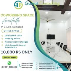 Coworking Space Available in G/13 for 10000 Only