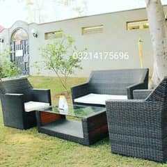 outdoor garden rattan uPVC furniture sofa set chairs and table 0