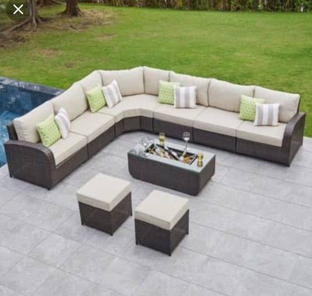 outdoor garden rattan uPVC furniture sofa set chairs and table 3