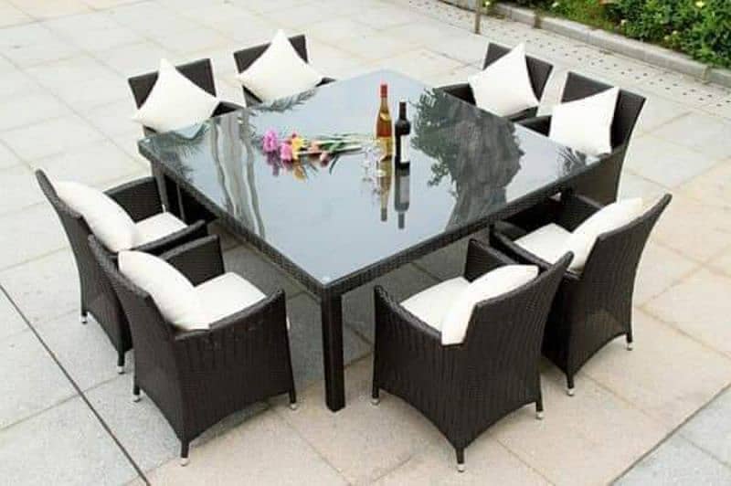 outdoor garden rattan uPVC furniture sofa set chairs and table 6