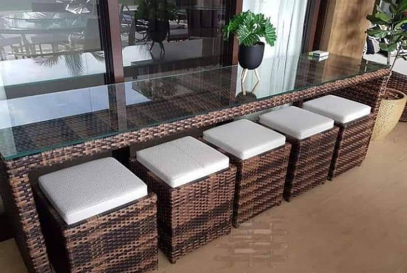 outdoor garden rattan uPVC furniture sofa set chairs and table 8