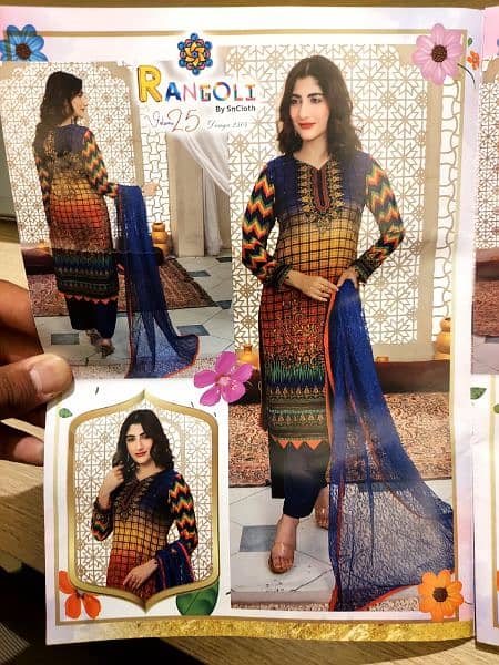 3 Pcs Printed Women Unstitched suit. sale sale sale 3