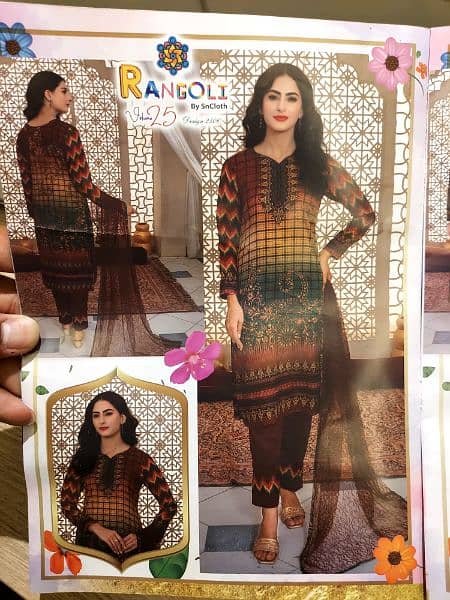 Sale on Women Unstitched Printed Suit 3pcs Suit 50%off 1