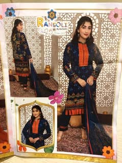 SALE 50% Off 3 Pcs Printed Women Unstitched suit. 0