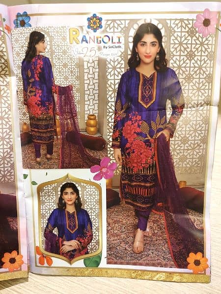 SALE 50% Off 3 Pcs Printed Women Unstitched suit. 2