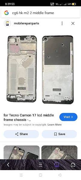 Middle Frame Tecno Camon 17 ka hy 4