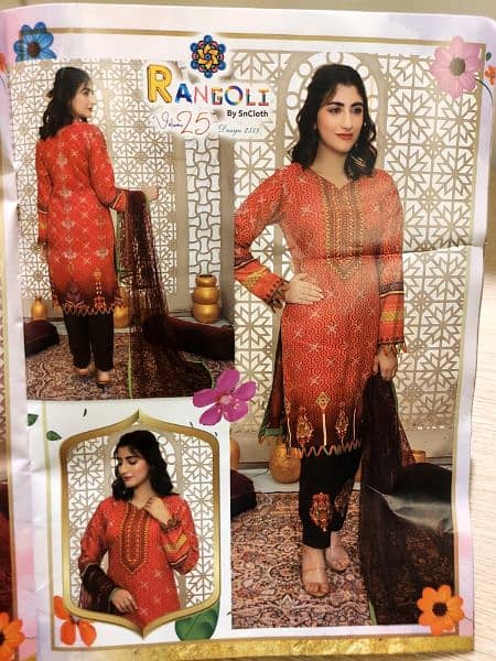 SALE 50% 3 Pcs Printed Women Unstitched suit. 0