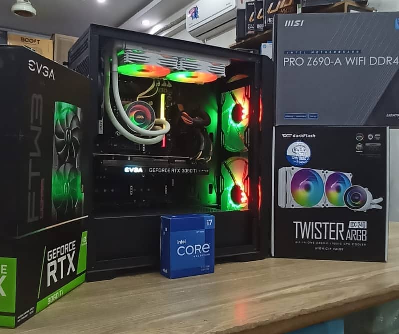 CORE i7-12th Gen 12700K MSI Z690 Pro Wifi with RTX 3060TI EVGA FTW3 2