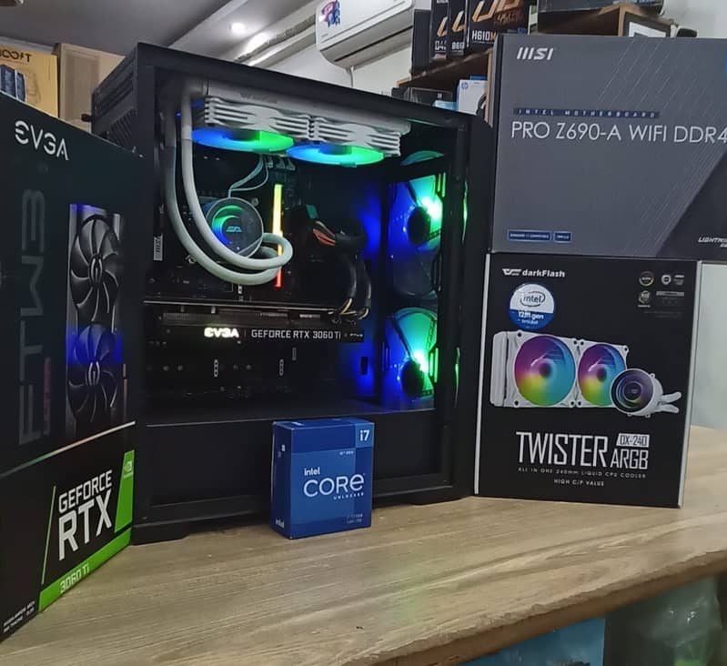 CORE i7-12th Gen 12700K MSI Z690 Pro Wifi with RTX 3060TI EVGA FTW3 3