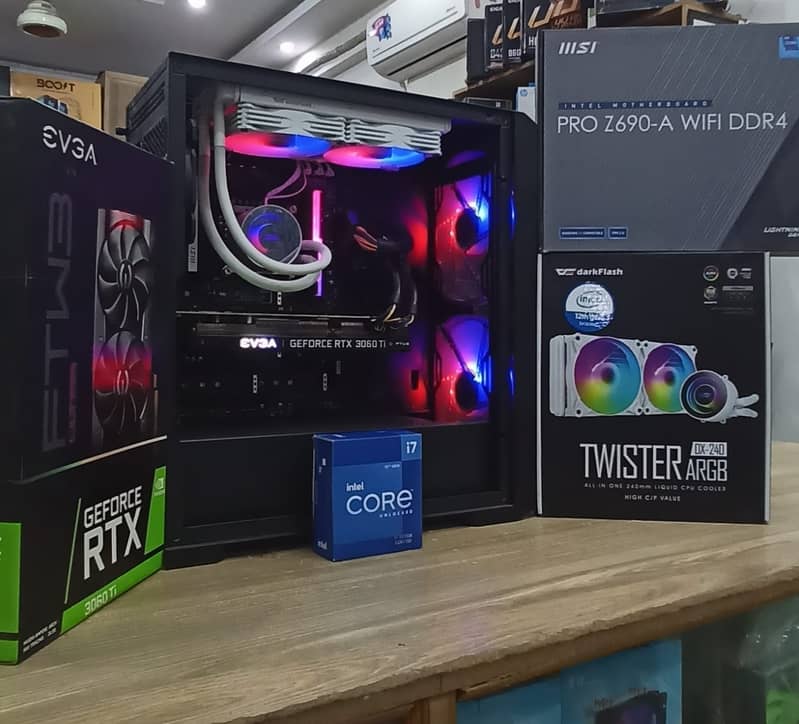 CORE i7-12th Gen 12700K MSI Z690 Pro Wifi with RTX 3060TI EVGA FTW3 5