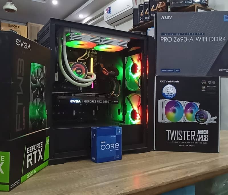 CORE i7-12th Gen 12700K MSI Z690 Pro Wifi with RTX 3060TI EVGA FTW3 6